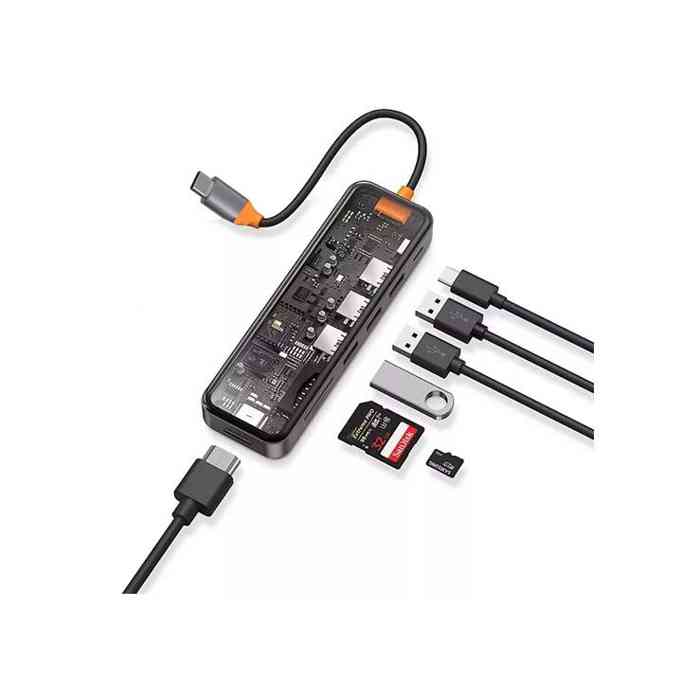 WiWU Transparent Design 7 in 1 Type C Cyber Hub